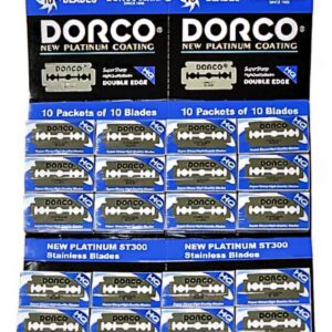 Dorco ® | Blister de filos de Navaja 20 Cajitas x 10 Hojas Dobles